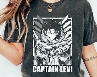 Captain Levi Shirt, Attack on Titan Manga Tee | Shingeki no Kyojin, Survey Corps, Scout Regiment, Anime Fan Gift