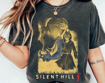 Camiseta de Silent Hill, camiseta de juego de terror japonés retro, regalo de jugador para él y ella