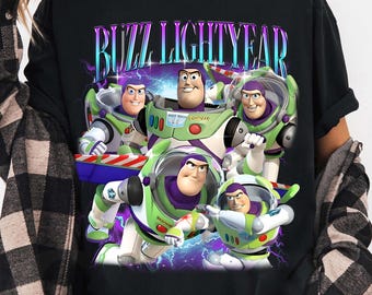 Custom Buzz Lightyear Disney Shirt | Personalized Toy Story Tee | 12 Color Options | Retro Disney Pixar Gift for Fans