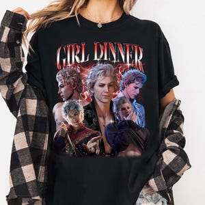 Astarion Baldur&#39;s Gate 3 shirt, Girl Dinner graphic tee, vampire spawn t-shirt, BG3 gamer gift, fantasy RPG top for fans