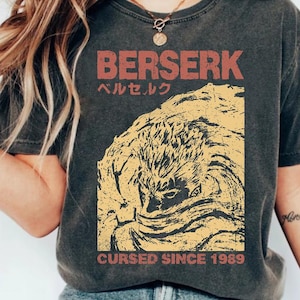 Limited Edition Berserk Anime Shirt | Guts Vintage Graphic Tee | Cursed Since 1989 | Retro Manga Unisex T-Shirt for True Fans