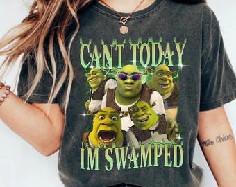 Funny Shrek Shirt, I'm Swamped Meme Tee | Shrek Gifts, 90s Movie Merch, Shrek Funny Shirt, Get Out of My Swamp