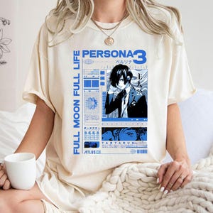 Persona 3 Shirt Anime Retro – Makoto Yuki Aesthetic Tee, SEES Tartarus Graphic Shirt, Gamer Gift for Fans of JRPG & Atlus Games