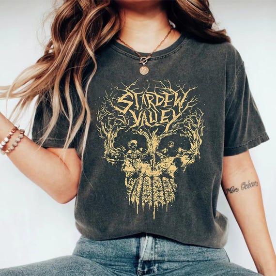 Stardew Valley Shirt: Skull Tree Graphic Tee, Gamer Apparel