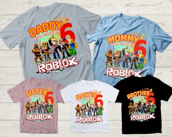 Aangepast roblox-shirt, T-shirts verjaardagsteam, bijpassende shirts voor het gezin, verjaardagsuitrusting videogame