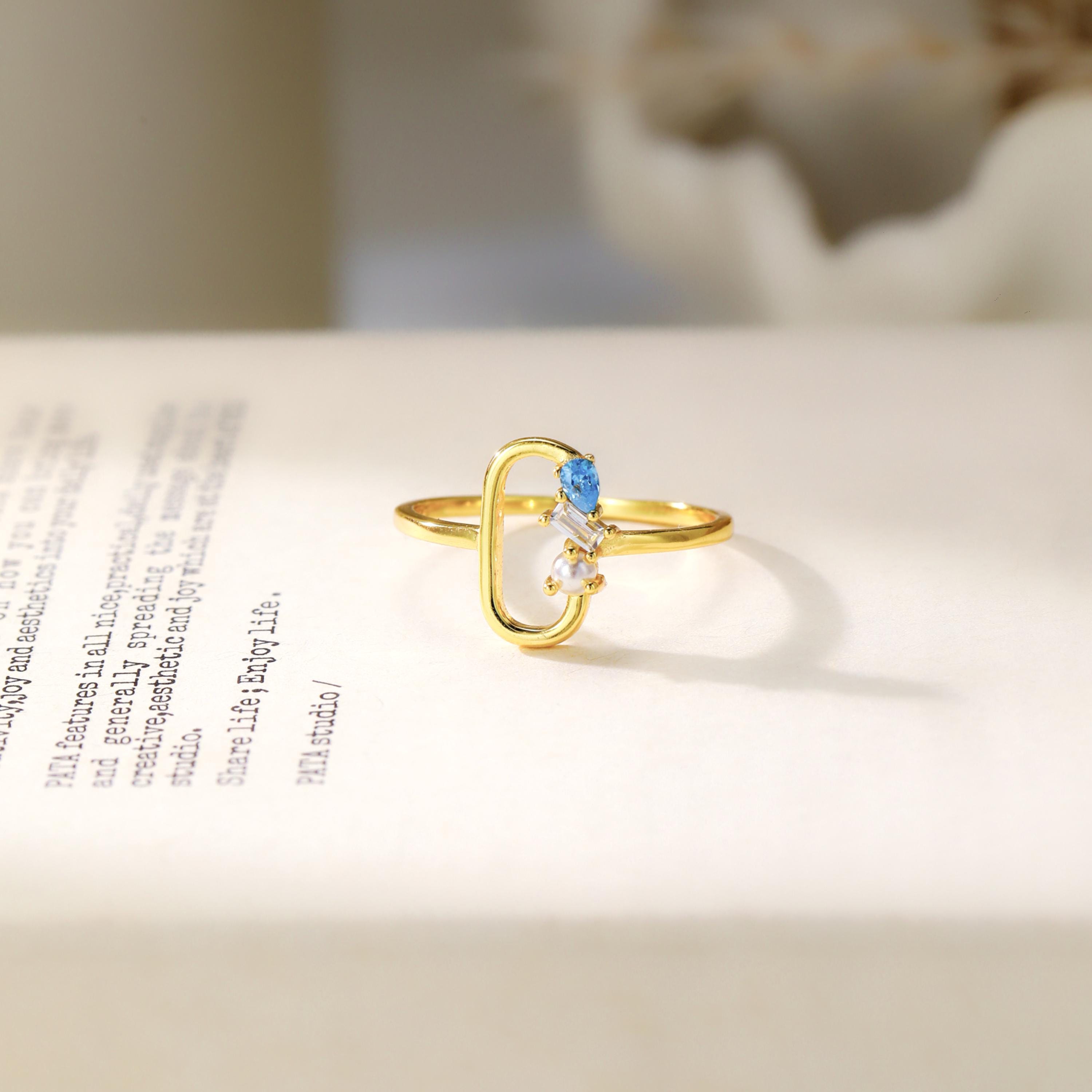 Personalized Birthstone Cluster Ring, Custom Gemstone Dainty Ring, Mothers Day/Birthday Gift for Her/New Mom/Best Friend