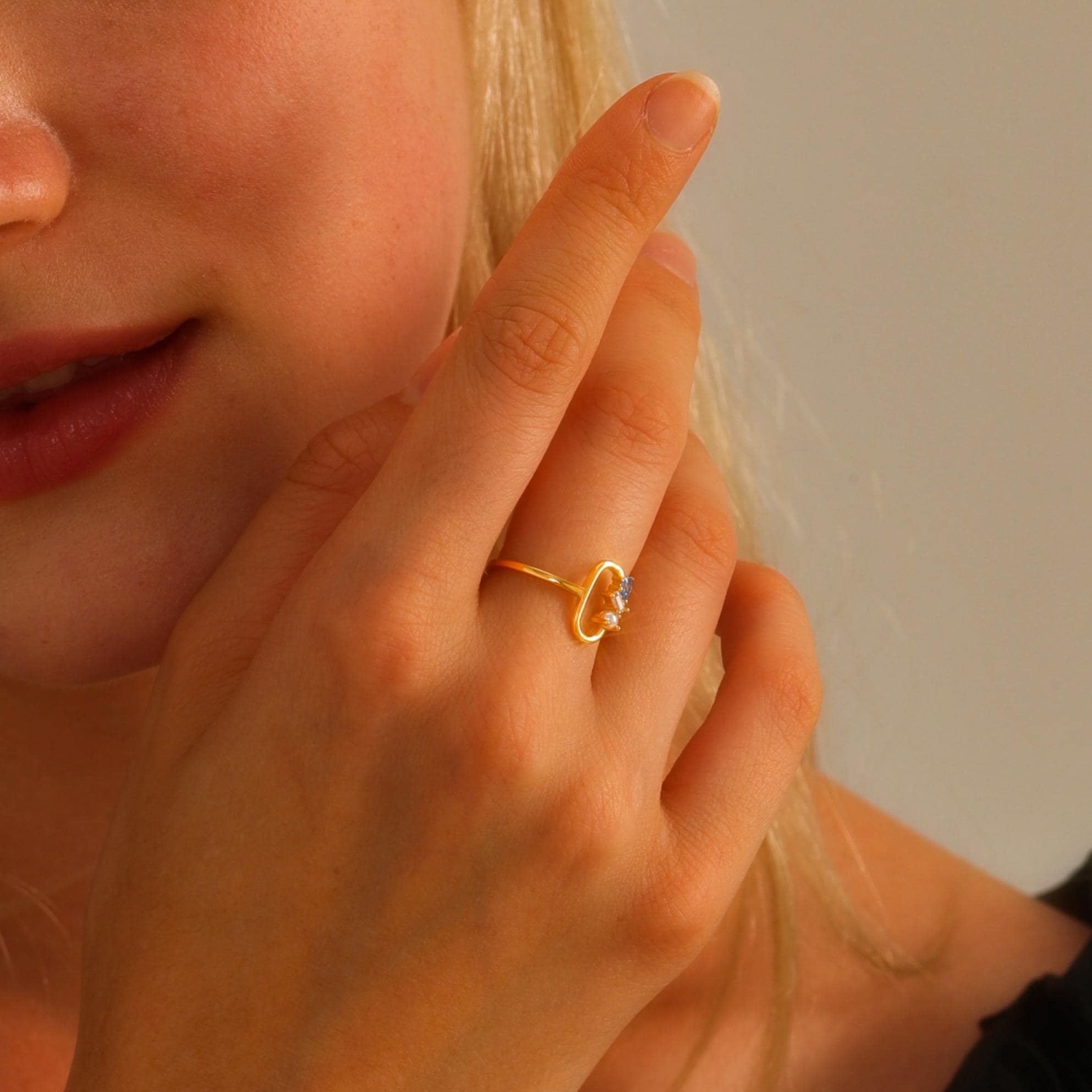 Personalized Birthstone Cluster Ring, Custom Gemstone Dainty Ring, Mothers Day/Birthday Gift for Her/New Mom/Best Friend