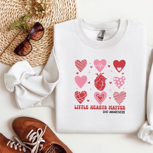 CHD Awareness Week Sweatshirt, Little Hearts Matter Shirt, Cardiology Gift Sweater, Cute Hearts Support Apparel, Anatomical Heart Outfit