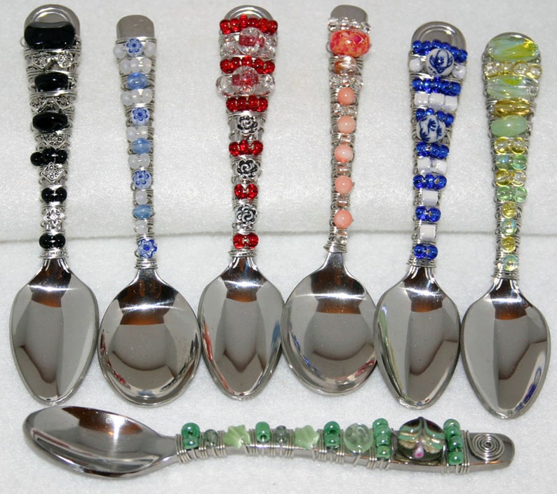 Beaded Demitasse Spoon Etsy
