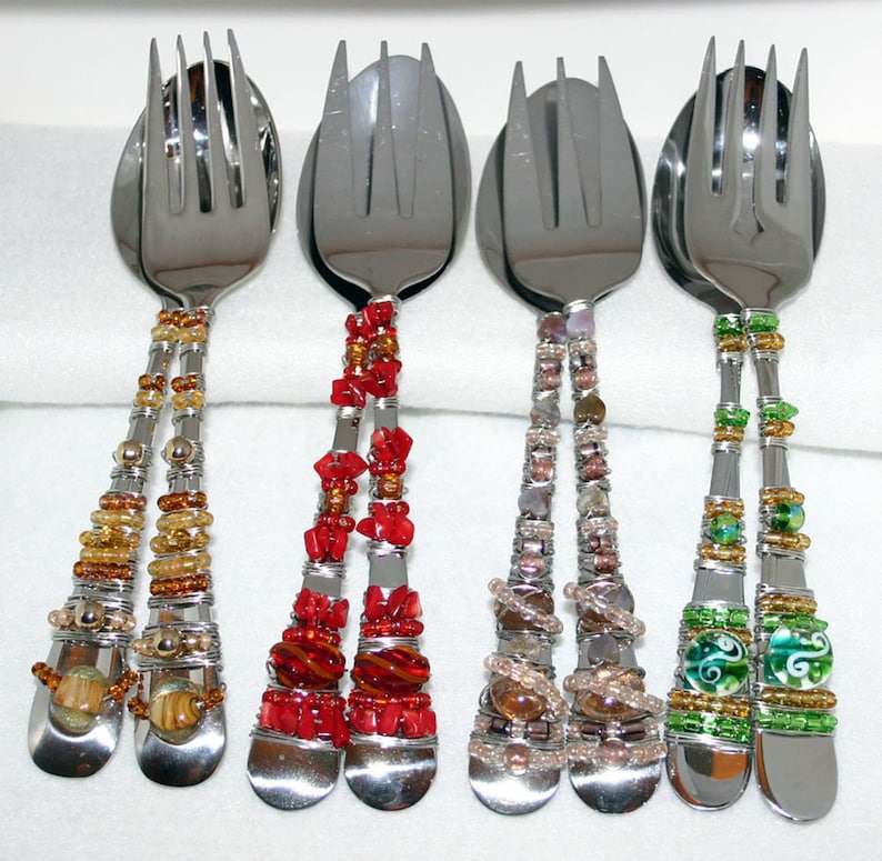 Beaded Twopiece Serving Set Etsy