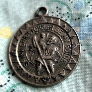 Vintage St Christopher Sterling Silver Medal – Wells Charm