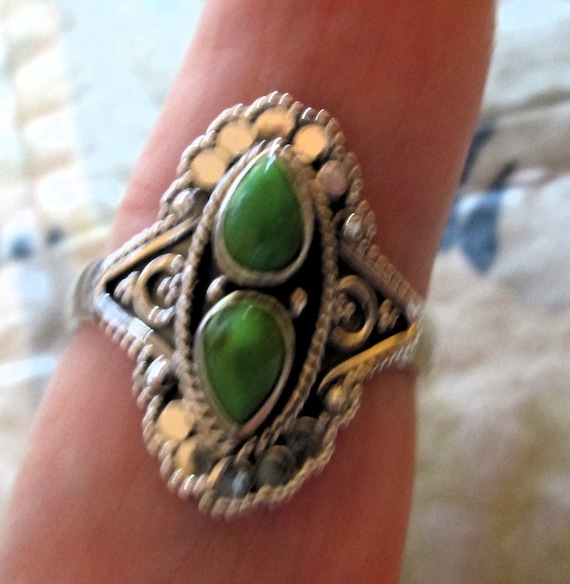 RING - Kingman - DOUBLE TURQUOISE - Mohave Green  