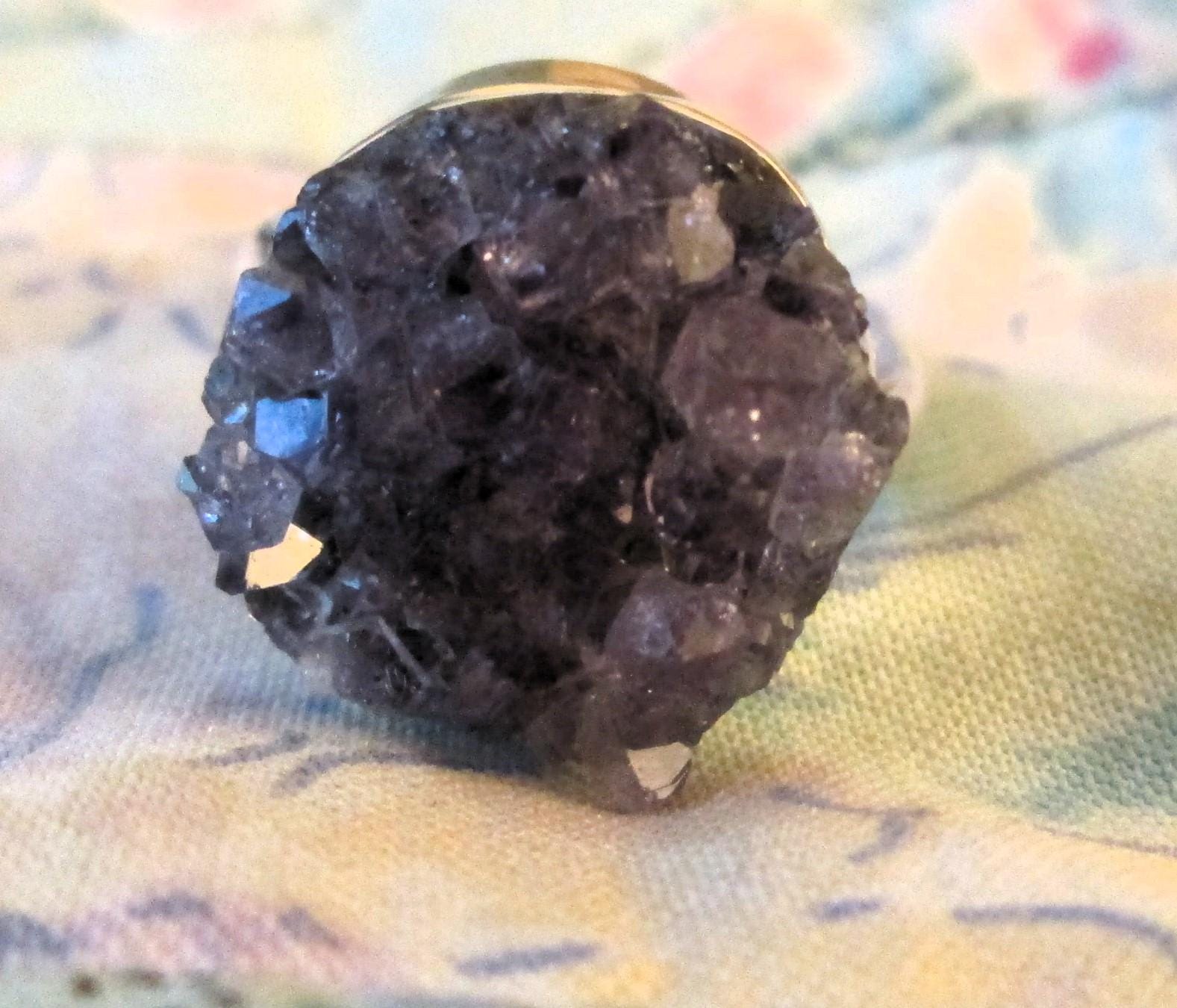 RING - Lovely - AMETHYST  - CLUSTER   - Uruguay Sterling Silver - size 7 3/4  purple42