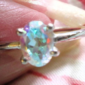 RING -  MERCURY Mystic  TOPAZ - Oval - Faceted  - Sterling Silver - 925 - size 9 ring468