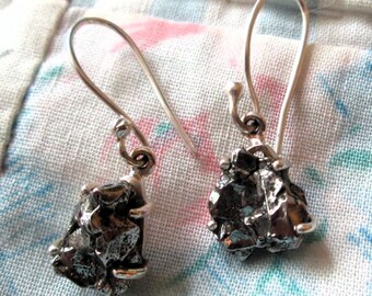 EARRINGS  - METEORITE - CAMPO Del  Cielo - Argentina - Sterling Silver - 925 -  earrings472