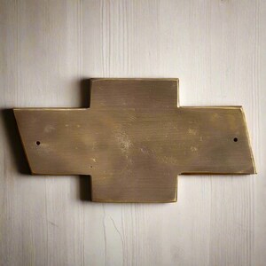 Vintage Style Chevrolet Solid Brass Plaque Sign – Embossed With Antique Finish