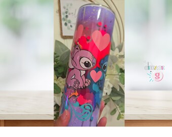 Stitch and Angel/ Stainless Steel/ Personalized Tumblers 20oz