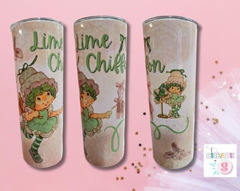 Vintage/ Lime Chiffon/ Strawberry Shortcake/ StainlessSteel/ Personalized Tumblers 20oz