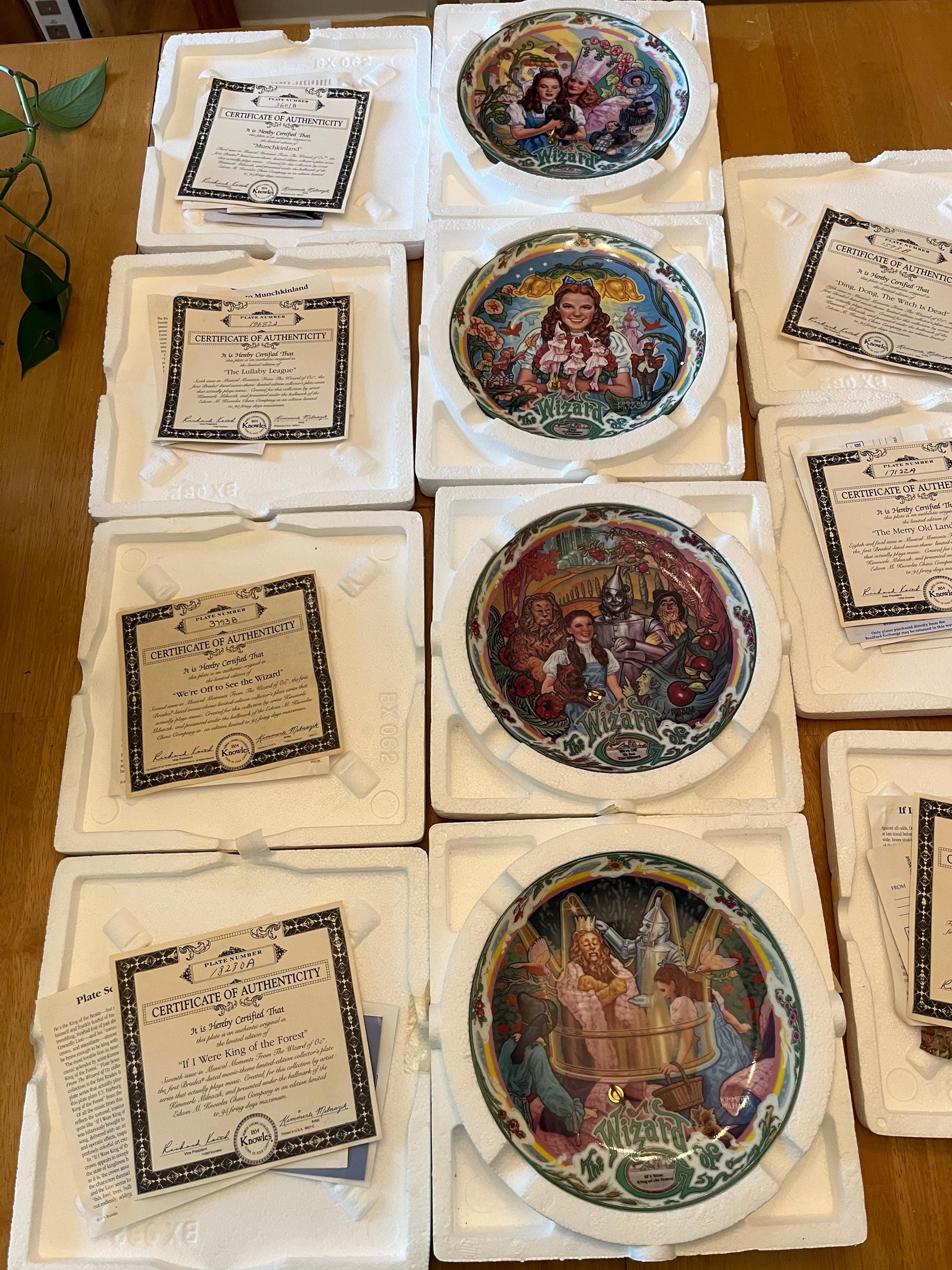 Vintage Bradford Exchange Wizard of Oz Musical Plates, Set of 7 - Etsy