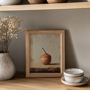 Acorn Art Rustic fall art Autumn wall art Digital Print Fall Digital Print Earthy tones painting Acorn oil painting Fall home decor Nature