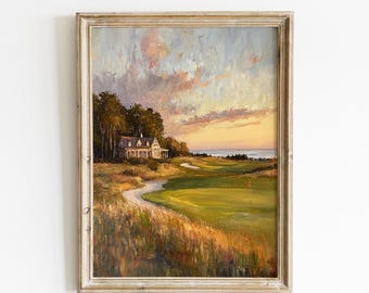 Vintage Golf Art Prints Golf Lovers Golfer Gift Antique Landscape Digital Prints Office Home Decor Antique Sports Print Golf Decor Golf