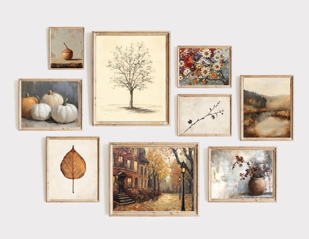 Fall Gallery Wall Prints SET of 9 Digital Prints Fall Printable Art ...