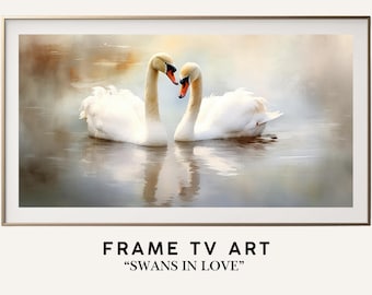 Valentines Frame Art, Valentine Muted Vintage Art, Swan Frame Tv Art, Valentines Day Decor Valentines Day Frame Tv Art Romantic Frame TV Art