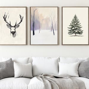 Winter prints set of 3, winter posters, minimalist winter prints, Holiday decor winter set of 3, Printable art winter, Christmas wall art