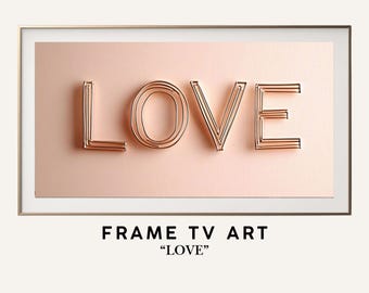Valentines Samsung Frame TV Art | Love Minimalist Neutral | Neutral Valentine Frame TV Art | Love Frame Tv Art | Samsung Frame TV Coquette