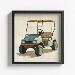 Golf cart print Golf decor Golf nursery Golf theme baby shower gift Golf print Golf playroom decor  Golf baby shower gift Vintage Golf Cart