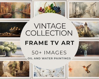 Vintage Frame TV Art Collection – Samsung Frame Tv Digital Art Bundle, Antique TV Art Set, Classic Vintage Paintings for Frame TV Display