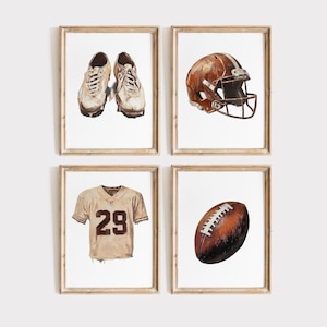 Football art, Football wall decor, Football nursery, Football theme baby shower gift, Football print 4 set, Football playroom decor, Gallery