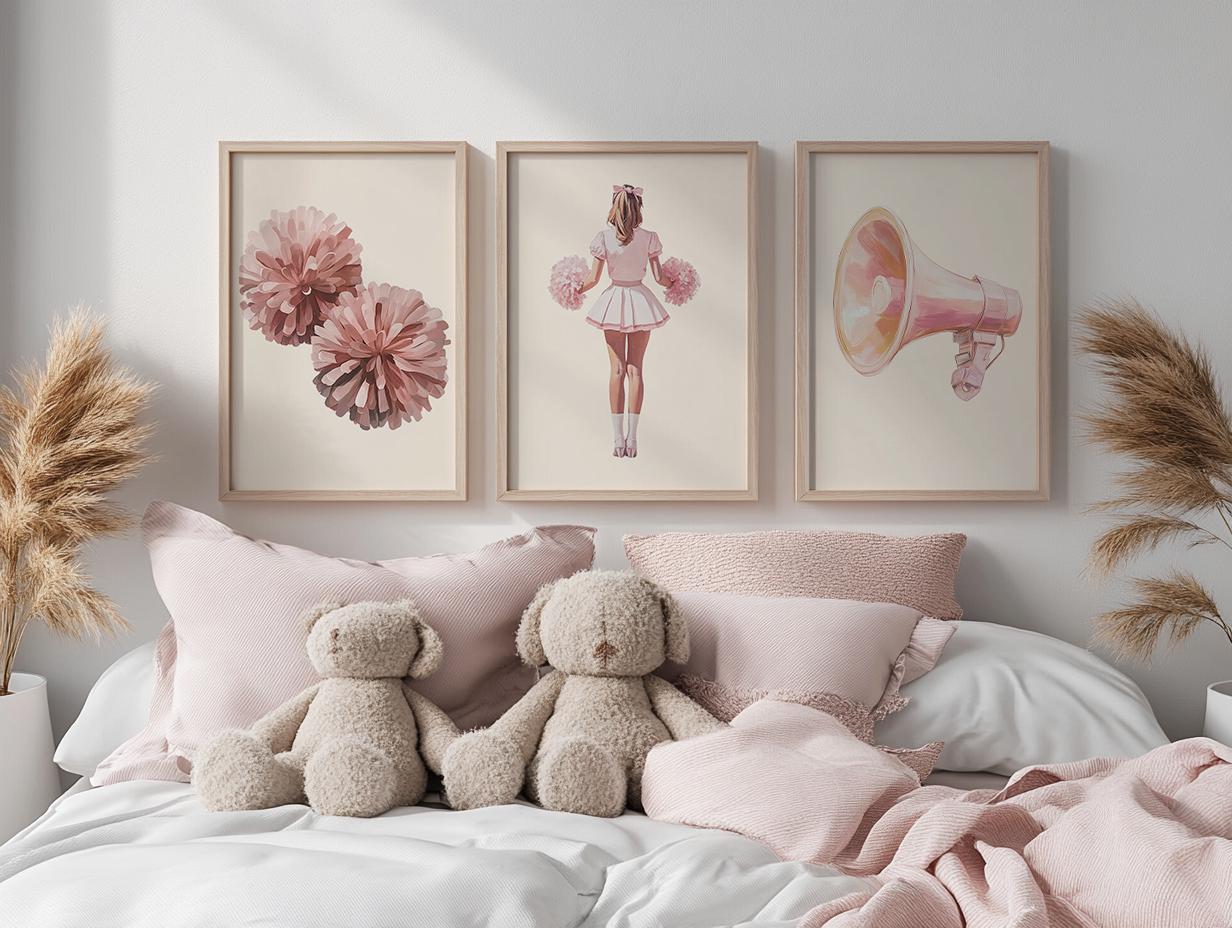 Cheerleading Prints, 4 Cheerleading Posters, Cheerleader Gift, Cheer ...