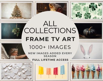 Paquete de acceso de por vida a Frame TV Art: pinturas digitales para todas las estaciones para Samsung Frame, Navidad vintage, Pascua y todo el año, 4K