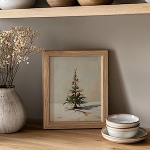 Vintage Tree Print, Winter tree Minimalist Tree Print Christmas Tree Print Vintage Christmas Tree Pine tree Antique Print Winter Tree Poster