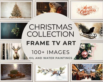 Christmas Frame Tv Art Bundle - 100+ Vintage Christmas Frame Tv Art Set - Merry Christmas Tv Art