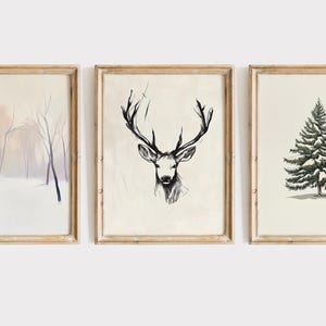Winter prints set of 3, winter posters, minimalist winter prints, Holiday decor winter set of 3, Printable art winter, Christmas wall art