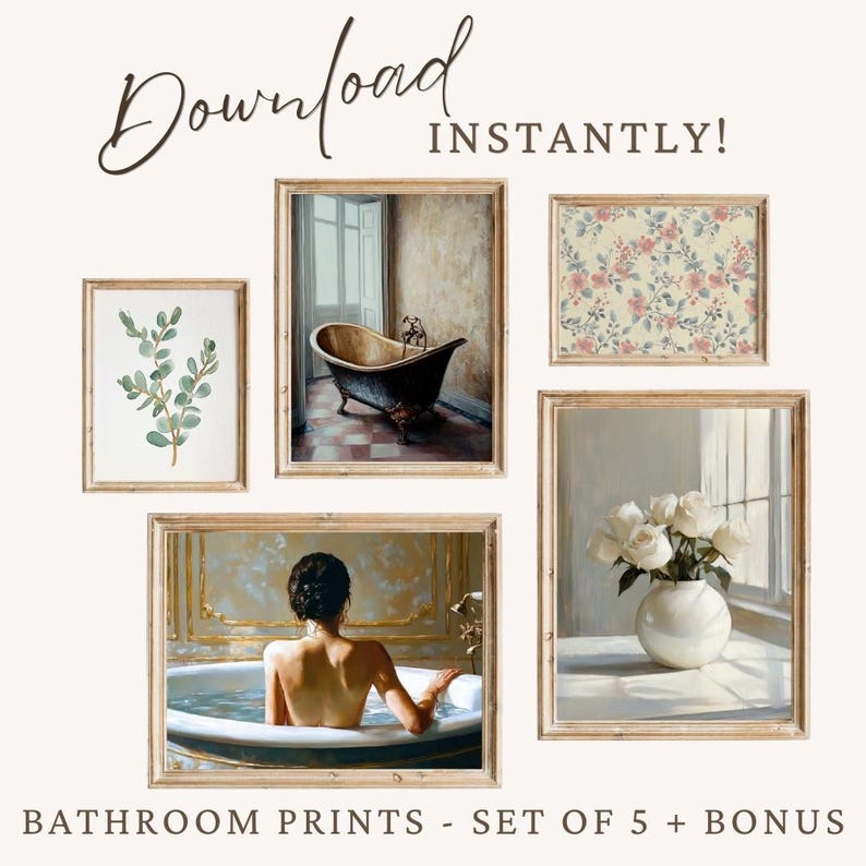 bathroom print
bathroom prints
bathroom decor
bathroom poster
bathroom wall art
vintage bathroom
vintage bathroom art
washroom wall art
bathroom gallery art
bath art
bath art print
bath art prints
victorian bath art
bathroom printable wall art
bathroom printable prints
vintage bathroom wall art
vintage bathroom prints
washroom art
bathroom gallery wall art set of 5
victorian bathroom wall art
cottagecore bathroom decor
still life prints bathroom
french country art bathroom