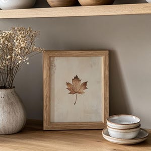 Ahornblatt Poster, Herbstdekoration, druckbare Kunst, Neutraler Herbstdruck, rustikale Herbstdekoration, Vintage Herbstdruck, Herbstwandkunst, Poster