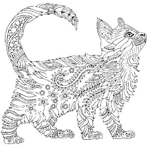 Halloween Cat Coloring Page for Adults and Children - Fall Coloring Page - Instant Digital Download of Autumn Printable Coloring Page