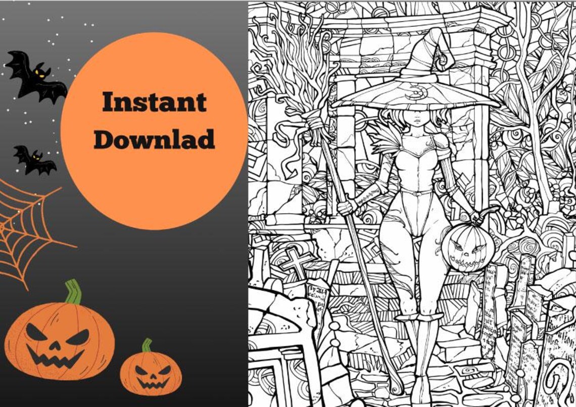 20 Super Fun Halloween Witch Coloring Pages Hours of Relaxing Fun Easy ...