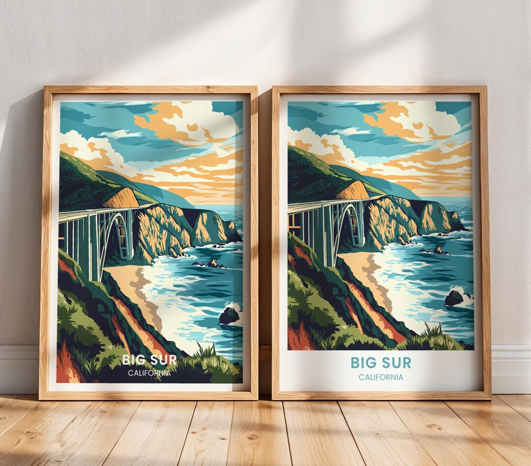 Big Sur Art Print | Bixby Creek Bridge, California Coast (digital ...