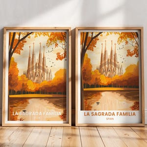 La Sagrada Família Travel Poster | La Sagrada Família Print | Barcelona Poster | Spain Travel gift | Barcelona Wall Art | Barcelona Painting