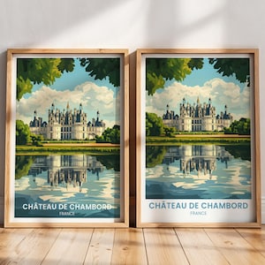 Château de Chambord Travel Poster | France Wall Art | Loire Valley Poster | Château de Chambord gift | Loire Valley Print | France Painting
