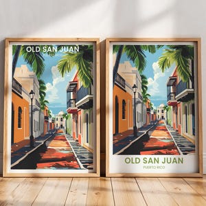 Old San Juan Travel Poster | Old San Juan Painting | Puerto Rico Wall Art | San Juan Decor Gift | Puerto Rico Art Print | San Juan Printable