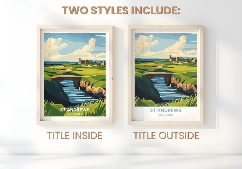 St Andrews Travel Poster | St Andrews Wall Art Decor | Scotland Travel ...