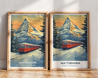 マッターホルン、ツェルマット、スイス。A4、A3、A2、A1のレトロな