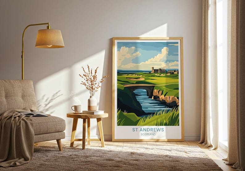 St Andrews Travel Poster | St Andrews Wall Art Decor | Scotland Travel ...