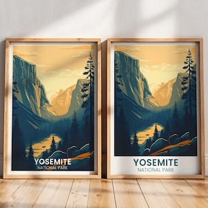 Yosemite National Park Travel Poster | Yosemite Park Wall art | Printable Yosemite Home Decor | California poster | California Park Painting