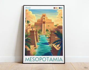 Ancient Mesopotamia Poster | Ziggurat Wall Art | Mesopotamia art | Iraq Home Decor | Ancient Civilizations Printable | Mesopotamia Gift